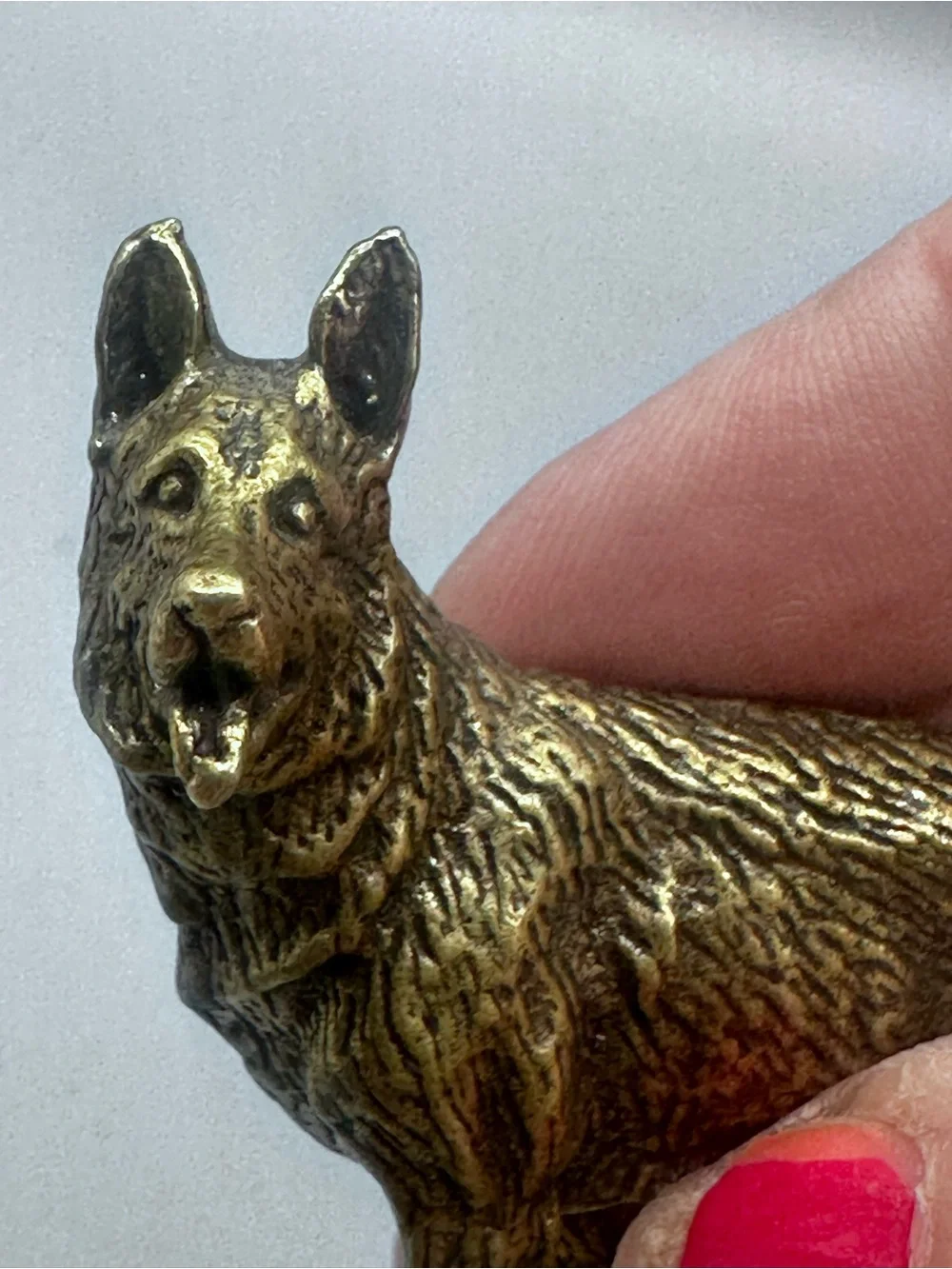 Brass German Shepherd Dog Figurine Toy - Classic Pet Décor